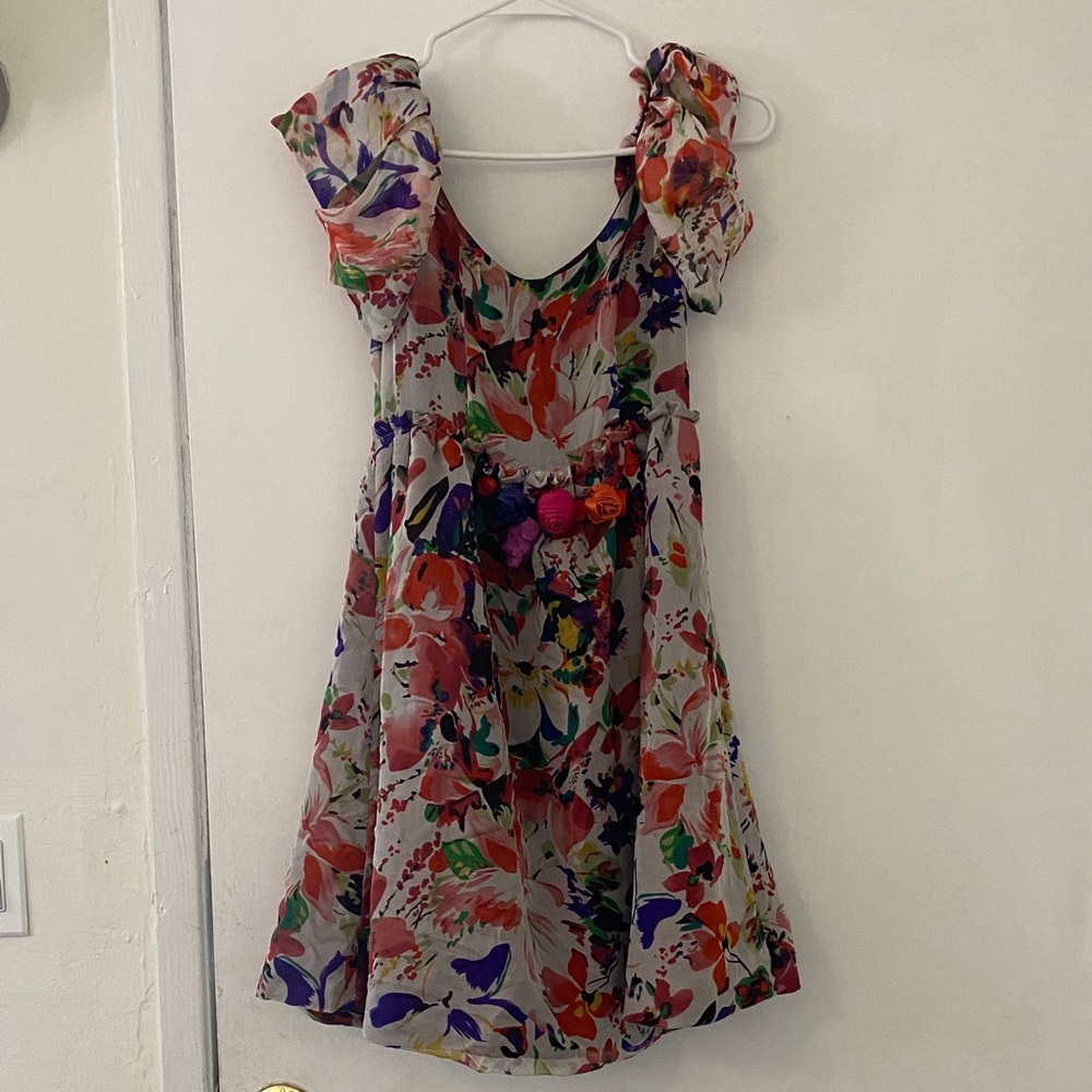 Vibrant Floral 100% Silk Dress